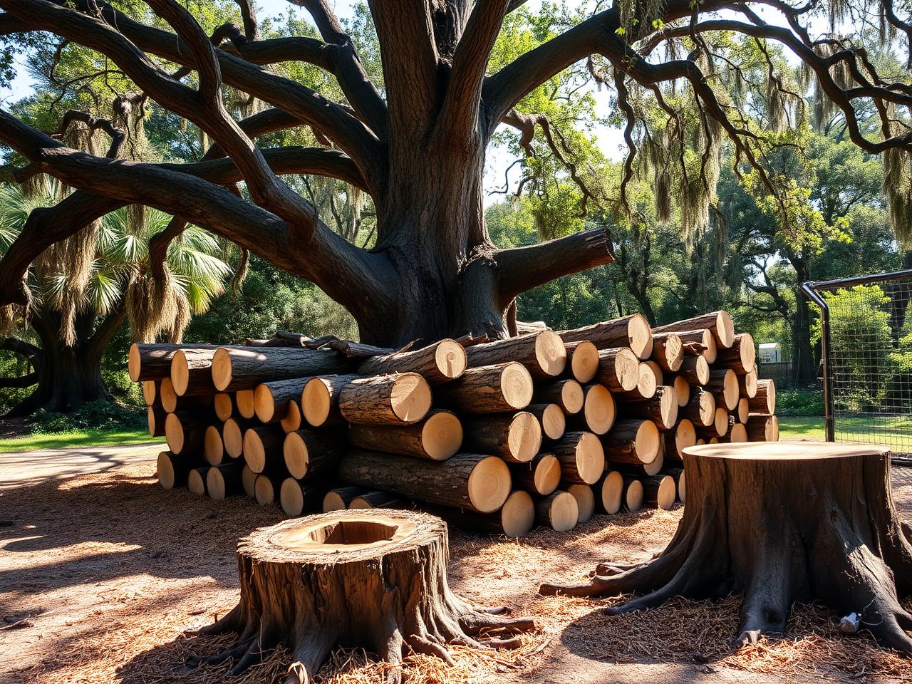 Tree Work work on a rural property near Ocala, Florida